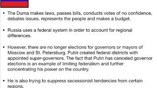 AP Comparative Government and Politics - Russia