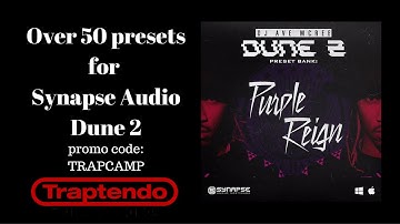 Purple Reign  preset bank for Dune 2 VST synth walkthrough