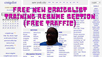 Free New Craigslist Training Resume Section (Free Traffic)