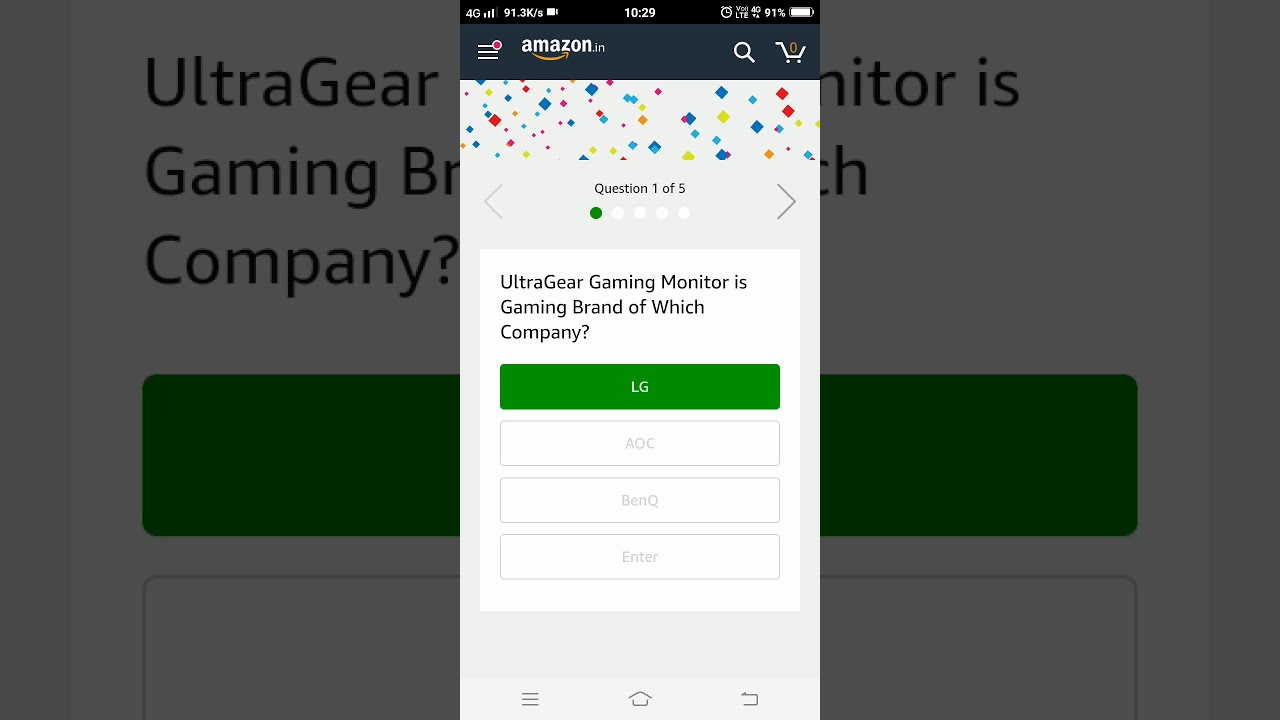 Amazon LG Ultra Gear Monitor Quiz