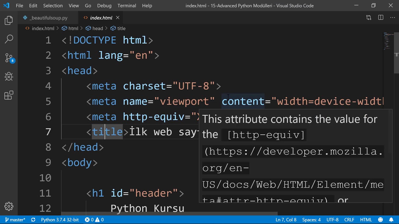 Python - BeatifulSoup Modülü - YouTube