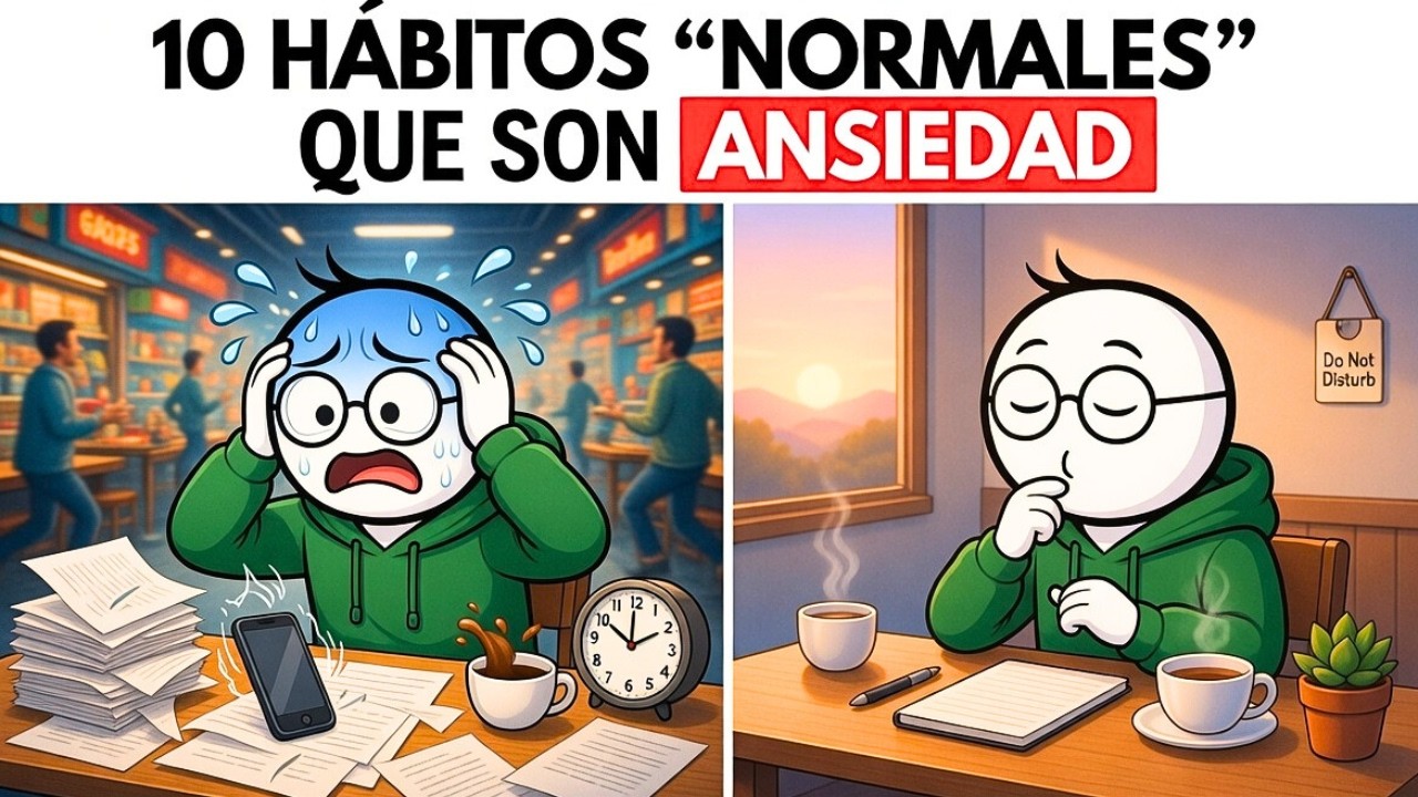 10 HÁBITOS “NORMALES” que en realidad son SEÑALES de ANSIEDAD CRÓNICA (psicología)
