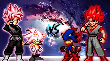 Sonic Black V2 (all form) & Goku Black SSR DBFZ V2 VS Sonic exe & Evil Goku TP V3 in JumpForce Mugen