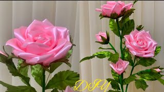 DIY Satin Ribbon Roses | How To Make Rose Flower From Satin Ribbon Easy