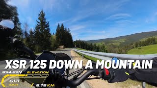 Yamaha XSR 125 down a mountain road POV ride with Insta360 X3 #rogla #slovenia