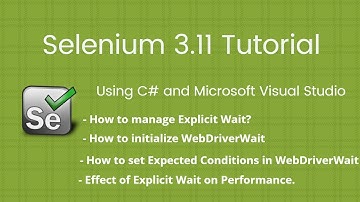 21. How to manage Explicit Wait: Selenium 2018 Tutorial using C# Visual Studio
