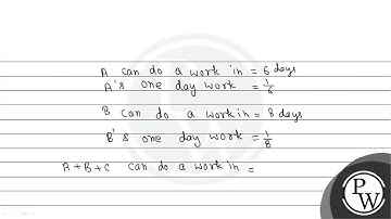 A alone can do a piece of work in 6 days and \( B \) alone can do the work in 8 days. \( A \) an...