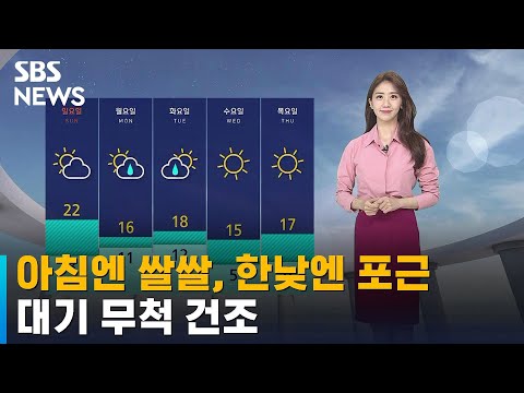[날씨] 아침엔 쌀쌀, 한낮엔 포근…대기 무척 건조 / SBS