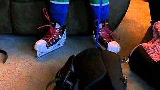 P1030402 how to put on goalie pads by Elayna part 2