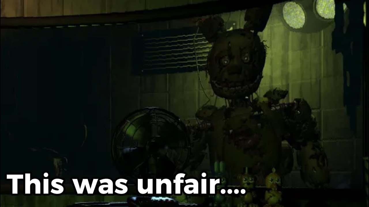 Aggressive Nightmare Mode in FNAF 3 is unfair.... (Five Nights at Freddy's 3 Night 7 COMPLETE)