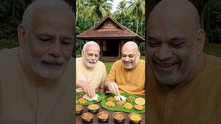 PM Modi &amp; Amit Shah Relish Authentic South Indian Feast In Kerala 🇮🇳🌿