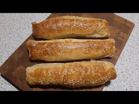 Слойки с колбасой и сыром #shorts