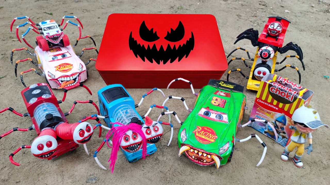 Bermain Kereta Api Hantu Laba-laba, Thomas and Friends, Mobil Laba-laba, Mobil Hantu, Boboiboy #23