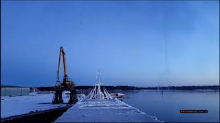 Заход судна в порт Вастервик Швеция. 18 Марта. Port of Vastervik Sweden