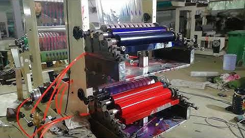 Adhesive BOPP packaging tape jumbo roll two color flexo printing printer machine 500mm