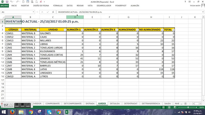 Inventario de Varios Almacenes en Excel