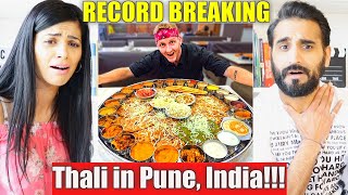 RECORD BREAKING THALI in Pune, India!!! | REACTION!!