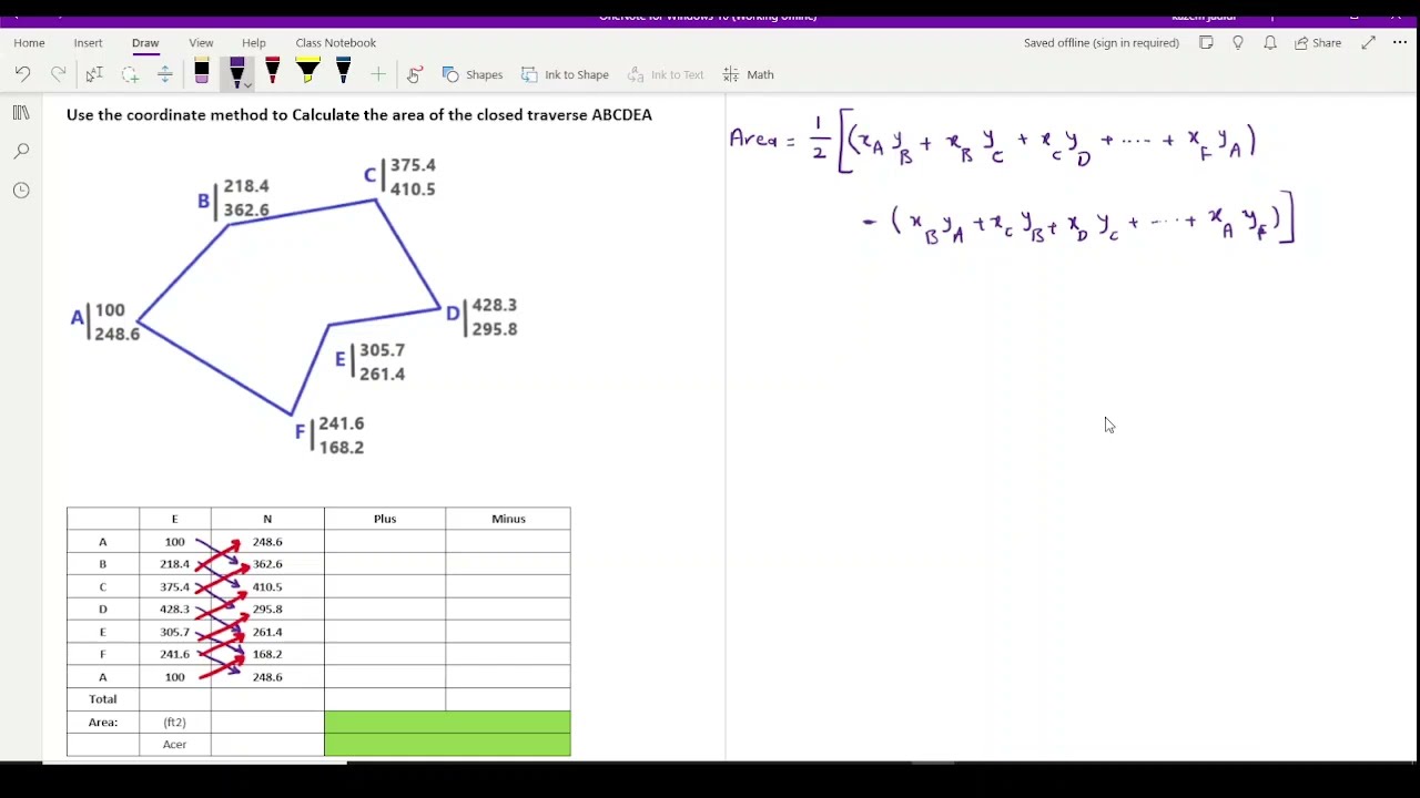 Area by Coordinates   Surveying