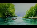 수채화 호수풍경  Lake Painting Watercolor Demonstration  水彩画 Acuarela