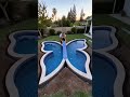 The Most Beautiful Pool Ever?! 🦋 #pool #backyard #outdoorlife #stringlights
