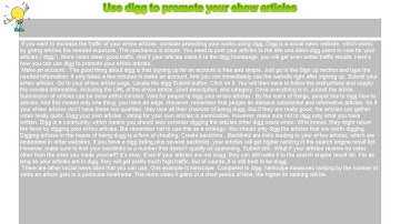 How to : Use digg to promote your ehow articles