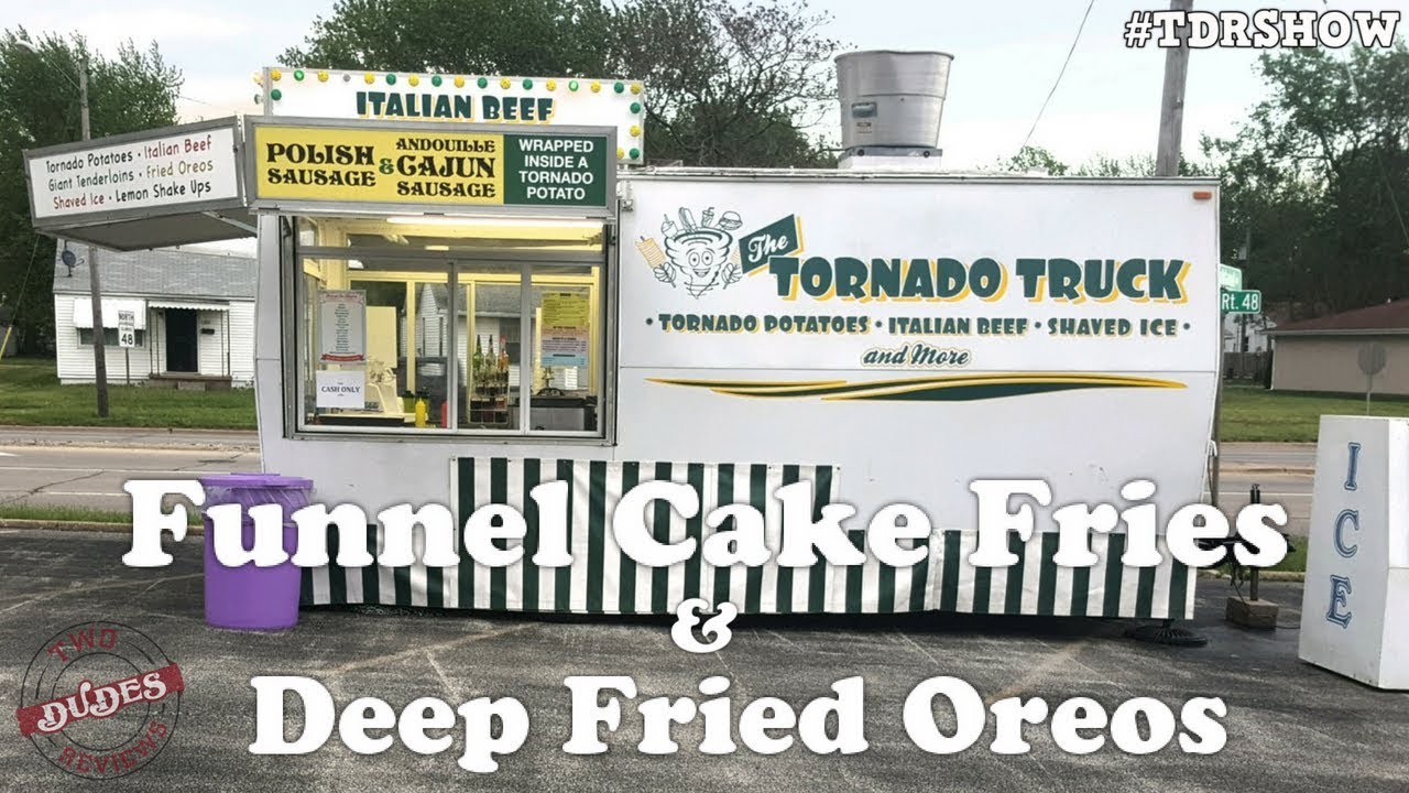 Funnel Cake Fries & Deep Fried Oreos from the Tornado Truck (Local Food