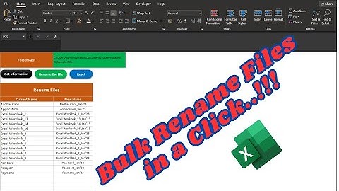 Bulk Rename Files in a Single click using Excel..😯😯