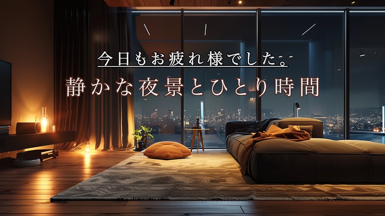 【癒やしBGM】今日もお疲れ様でした｜静かな夜景とひとり時間の癒やし（ジャズピアノ）