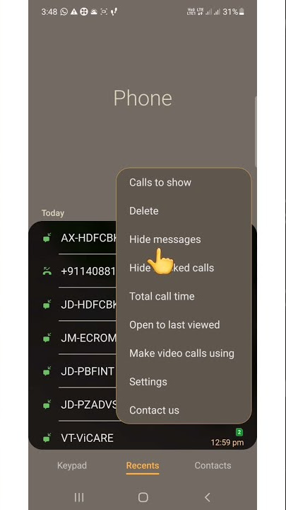 How to Stop Showing Text Messages  from Call log on Samsung | Android Mobiles