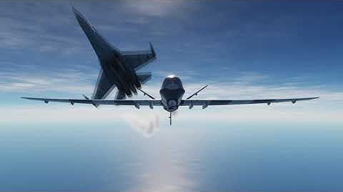 SU-27 and MQ-9 Drone Collision Recreated in DCS World Simulator