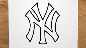 How to draw New York Yankees logo step by step, EASY
