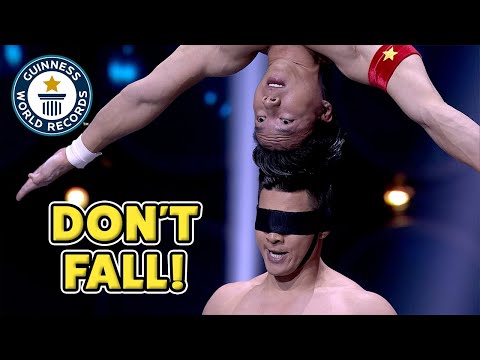 Brothers balance on each other's head! - Guinness World Records