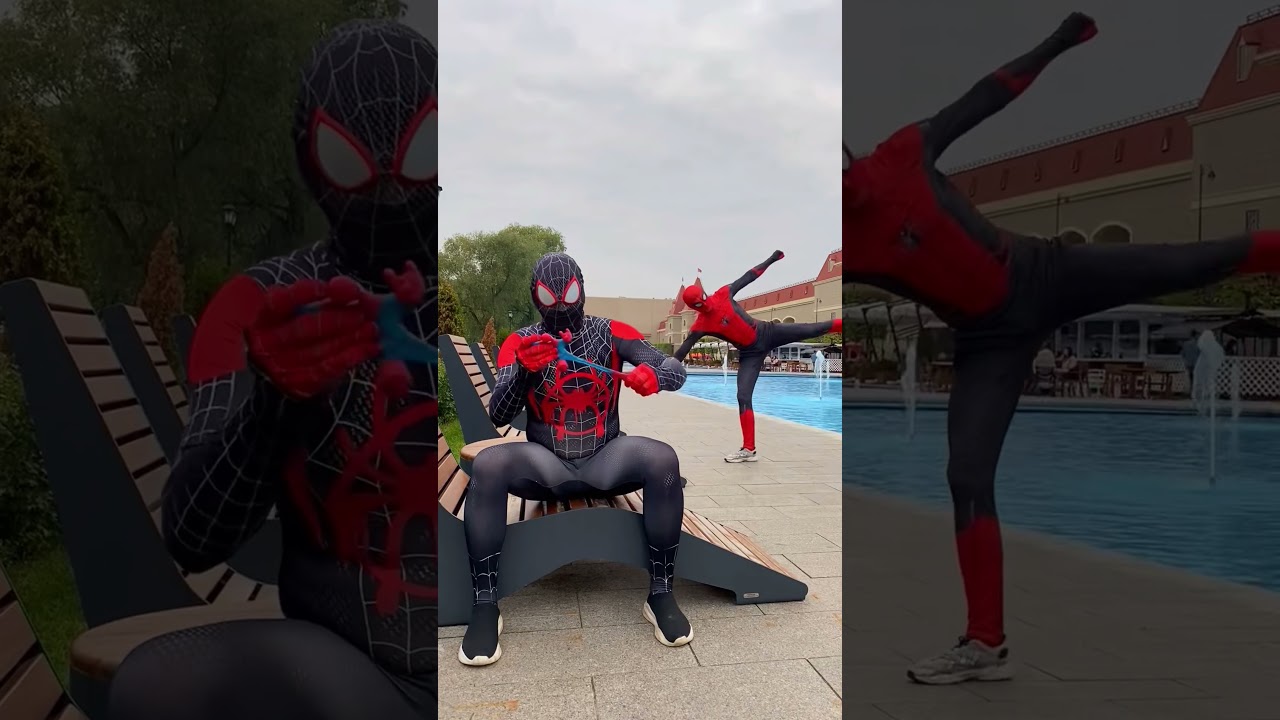 🖤 MILES and Spiderman ❤️ #milesmorales #spiderman #spiderverse #marvel #cosplay #4k#shorts#avengers