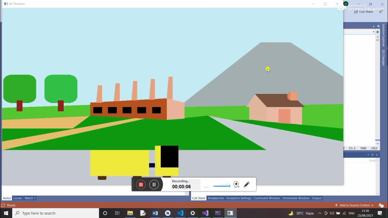 Air pollution CG Mini project with source code ||using OpenGL|| - YouTube