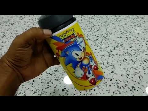 Garrafa Squeeze Gamer Desenho Sonic Escolar com Nome