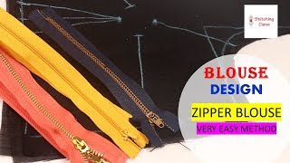 Blouse designs Zipper Blouse cutting and stitching, New model blouse design, neck designs latest