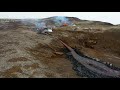 Stream of Molten Lava Flows from New Fissure At Icelandic Volcano