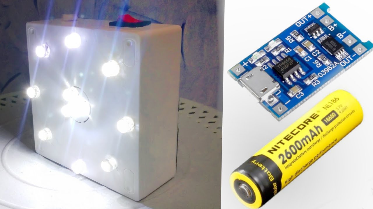 how to make a rechargeable emergency light. powerfull led emergency