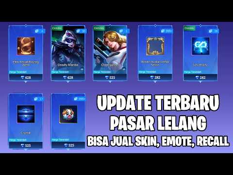 UPDATE TERBARU PASAR LELANG - BISA DAPAT DIAMOND GRATIS DARI JUALAN SKIN, EMOTE, RECALL, DLL