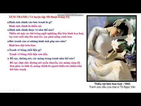 Mĩ thuật 5: Xem tranh thiếu nữ bên hoa huệ