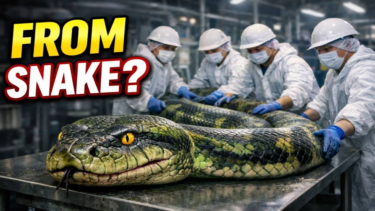 Inside a Modern Snake Meat Factory 🐍 | From Live Giant Snake to Packaged Food