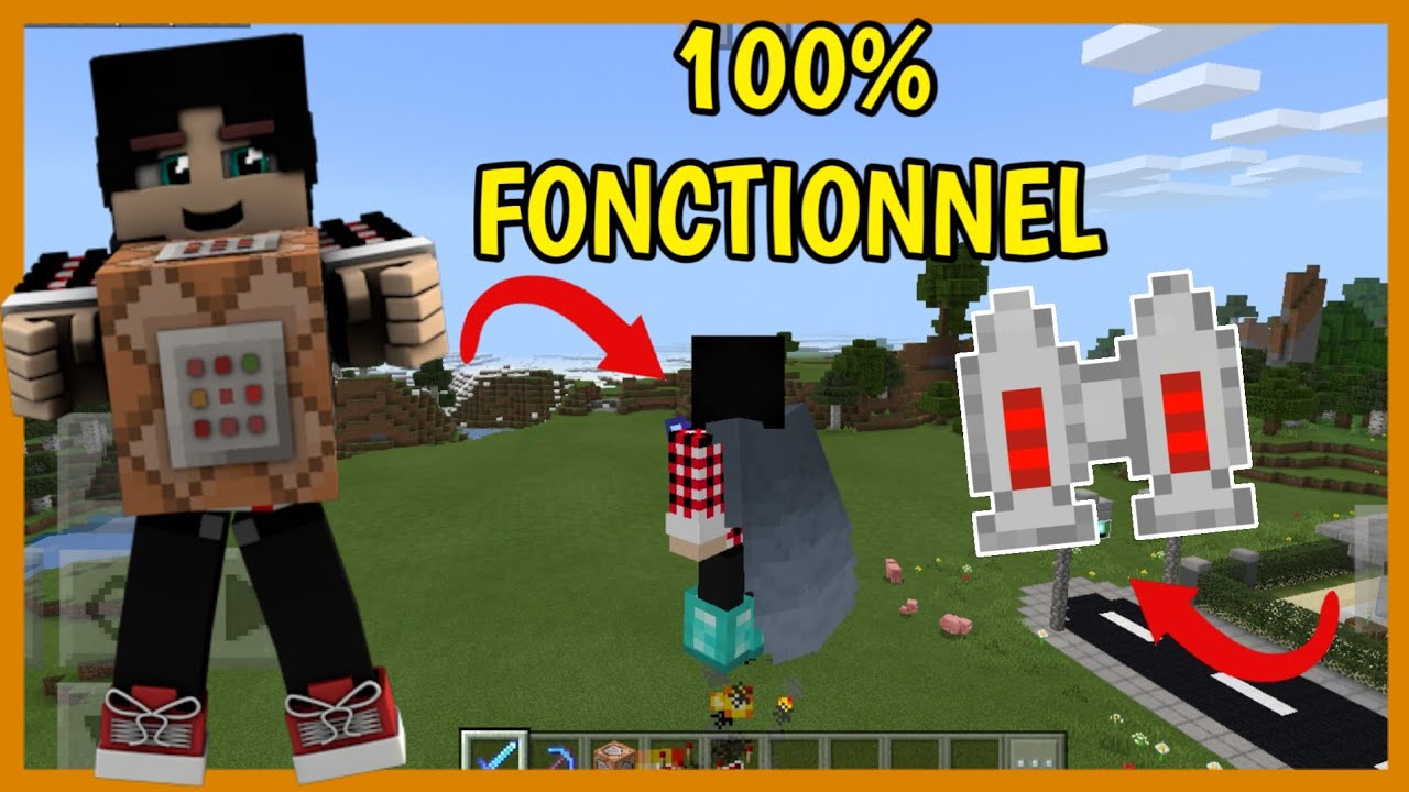 Faire un jetpack fonctionnel. Tuto commande #7.| Minecraft Pe - YouTube