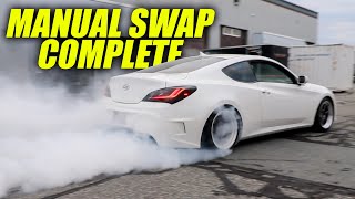 FINISHING THE MANUAL SWAP ON THE GENESIS! *Used 240sx Parts*