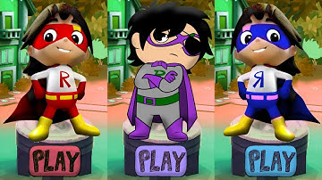 Tag with Ryan - Dark Titan vs Blue Titan vs Red Titan Challenge Run For Chasing Gus