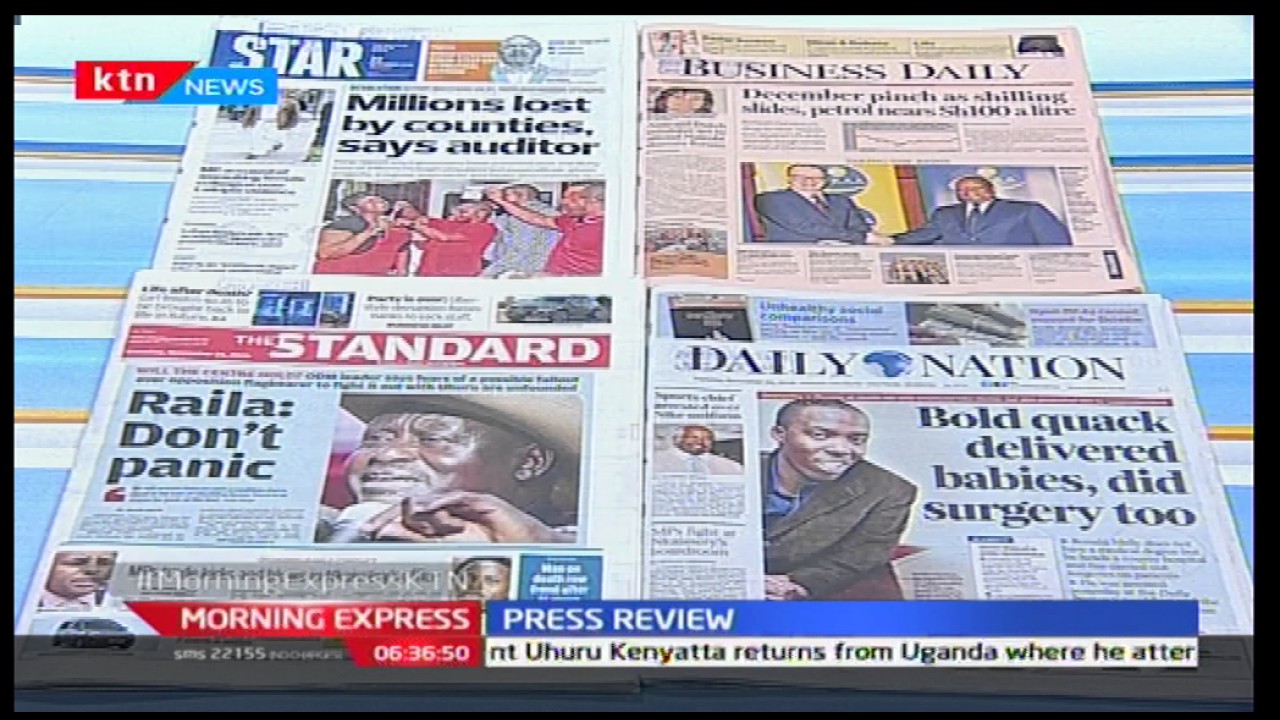 Major Headlines On Kenyan Newspapers Youtube