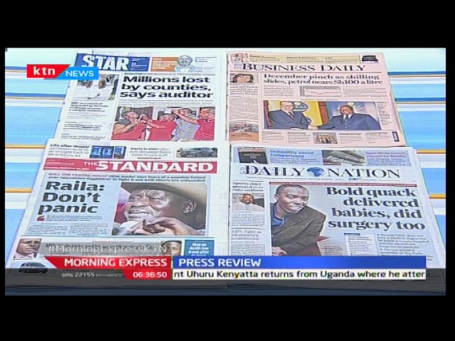 Major headlines on Kenyan newspapers class=