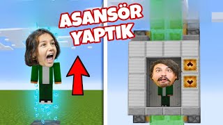 MİNECRAFTTA ASANSÖR YAPTIK! ASANSÖRLE BULUTLARA ÇIKTIK 😄 MİNECRAFT 42.BÖLÜM