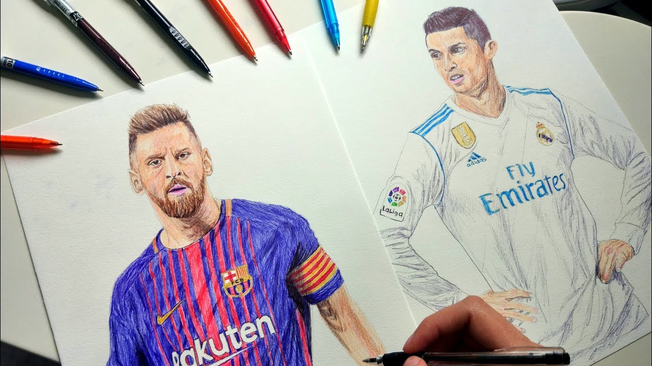Sketching the rivalry: Messi vs Ronaldo ⚽️✏️ Who's your pick? #messi # ronaldo #footballart #sketching #soccerlegend #drawing #the... | Instagram