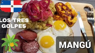 COMO HACER MANGUN DOMINICANO/mangu con los tres GOLPES/mangun con cebolla queso y huevo