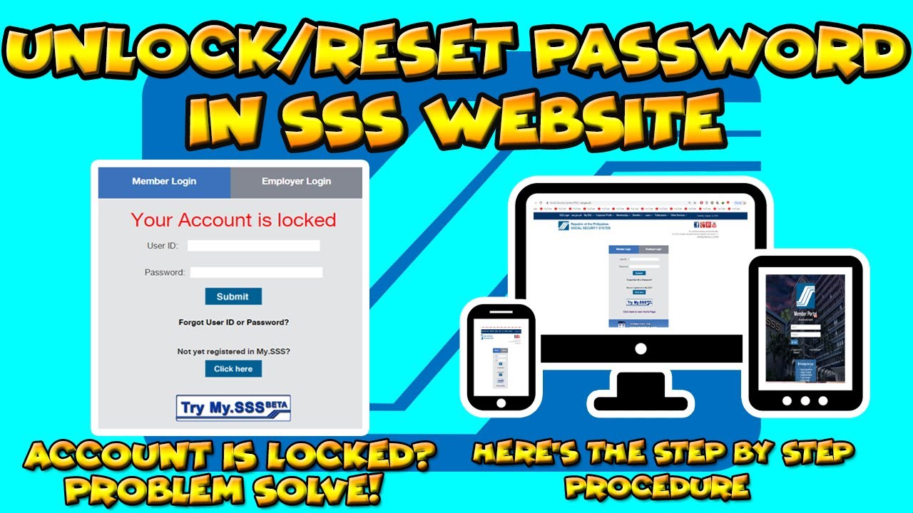 How To Unlock Your Locked Account Or Reset Your Password In Sss Website 2019 Watch Til The End Youtube